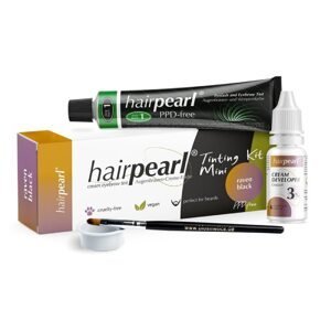 HairPearl Cosmetics Tinting Kit Mini PPD Free - set pro barevné obočí, řas nebo brady 1 - černá / Raven Black