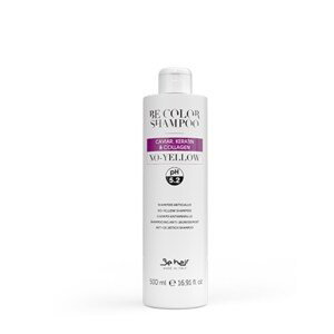 Be Hair Be Color NO YELLOW Shampoo - šampon proti žlutému nádechu s kaviárem, kolagenem a keratinem, 500 ml