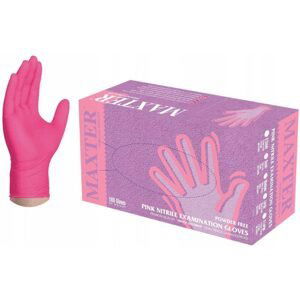Nitrile Powder Free MAGENTA Gloves - tmavě růžové rukavice bezpudrové, nitrilové, 100 ks (zn.Maxter) L - Large