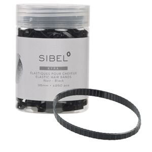 Sibel Hair Elastics - afro gumičky, 500 ks ø45 mm KYRA - černé
