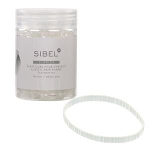 Sibel Hair Elastics - afro gumičky, 500 ks ø45 mm CLARICE - transparentní