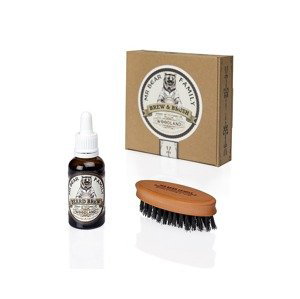 Mr. Bear Family Special Kit Brew and Brush - olej na bradu, 30 ml + kartáček na bradu. Woodland
