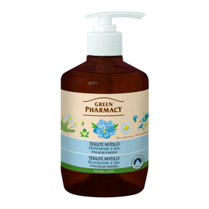 ​Green Pharmacy Heřmánek a len - tekuté mýdlo pro vyhlazení pokožky, 460 ml
