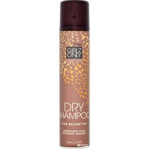 Girlz Only Dry Shampoo - suché šampony, 200 ml For Brunettes - pro hnědé vlasy