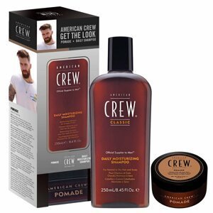 Balíček: American Crew Get the Look set - Daily Moisturizing Shampoo - šampon pro suché vlasy, 250 ml + Pomade - pomáda se střední fixací, 85 g