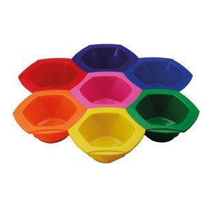 Comair Dyeing bowl Rainbow 7001240 - sada barevných misek na barvení, 7 ks