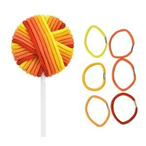 KIEPE Hair Tie Lollipops - gumičky do vlasů ve tvaru lízátka oranžovo-žluté, 24 ks