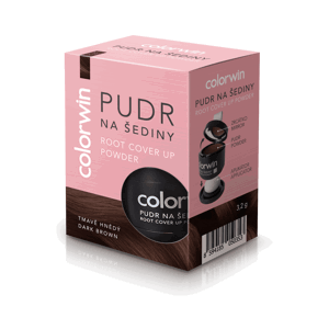 Colorwin Root Cover Up Powder - pudr na šedivé vlasy a odrosty, 3,2g Dark Brown - tmavě hnědý