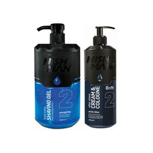 DUO: Nishman Shaving Gel - gél na holenie, 1000 ml a Cream and Cologne - krém po holení, 400 ml (podle vlastního výběru)