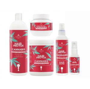SET: Kallos PRO-TOX CANNABIS šampon a maska, 1000 ml, Hair Bomb, 200 ml, Dry End Serum, 50 ml + maska 275 ml