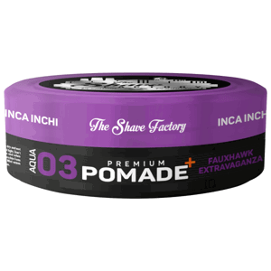 The Shave Factory Premium Pomade - prémiová pomáda se středně silnou fixací a vysokým leskem, 150 ml Inca Inchi - Fauxhawk Extravaganza