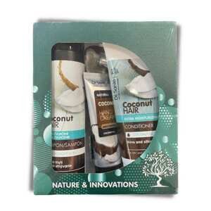 BALÍČEK: Dr. Santé Coconut Hair&apos;n&apos;Body Set - hydratační šampon a kondicionér, krém na ruce a balzám na rty