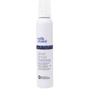 MilkShake Silver Shine Whipped Cream - fialová výživná pěna pro blond vlasy, 200 ml