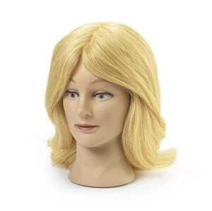 BraveHead 9854 Female Blonde - cvičná hlava, 100% lidské vlasy, 35-40 cm