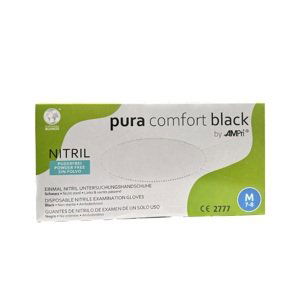 PuraComfort Black (Style Black, Maxter) Nitrile Gloves Powderfree - černé bezpúdrové nitrilové rukavice, 100 ks M - Medium (zn. Pura Comfort)