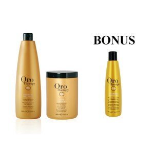 AKCE: Fanola Oro Therapy Shampoo a Mask - regenerační šampon, 1000 ml a maska, 1000 ml + šampon Oro Therapy, 300 ml