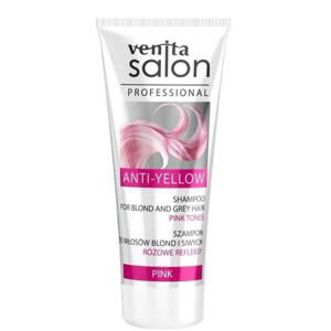 Venita Salon AntiYellow PINK SHAMPOO - šampon s růžovými pigmenty pro neutralizaci žlutých a šedivých odlesků, 200 ml