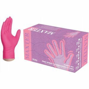 Nitrile Powder Free MAGENTA Gloves - tmavě růžové rukavice bezpudrové, nitrilové, 100 ks (zn.Maxter) M - Medium