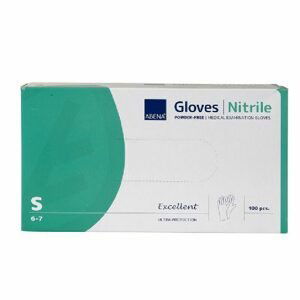 Nitrile Gloves Powderfree - černé bezpúdrové nitrilové rukavice, 100 ks (zn. ABENA) S - small (strukturované zakončení prstů)