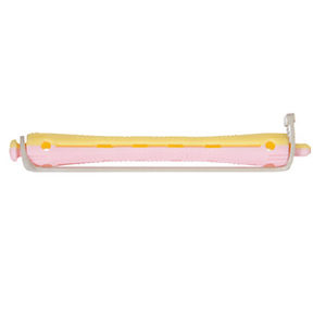 Plastové natáčky na trvalou s patentovou gumičkou 8052 - pink/yellow -8 mm