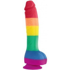 Dildo s přísavkou Rainbow Lust (24,5 cm)