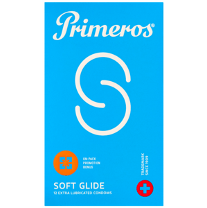 Primeros Soft Glide – extra lubrikované kondomy (12 ks)
