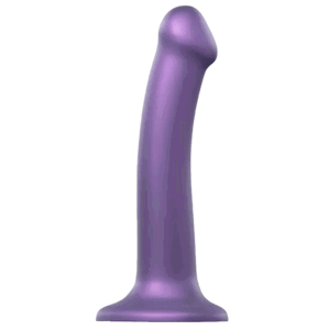 Strap-on-me dildo s přísavkou Metallic Shine M (18 cm), fialové