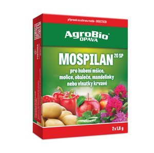 AgroBio OPAVA Mospilan 20 SP 2 x 1,8g Širokospektrální insekticidní přípravek pro ochranu ovoce, zeleniny a okrasných rostlin