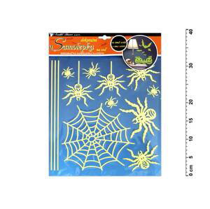 Anděl Samolepící dekorace 10047 pavouci svítící ve tmě, 38x30cm