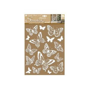 Anděl Samolepicí dekorace 10227 bílí motýli s glitry 41x28 cm