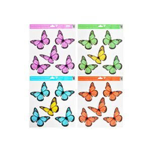 Anděl Okenní fólie 990 s glitry motýli 30x33,5 cm