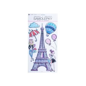 Anděl Samolepící dekorace 15119 plastická s glitry 47 x 24 cm, Eiffelova věž