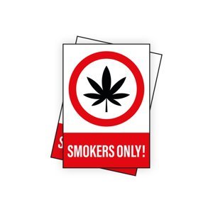 Samolepka SMOKERS ONLY - weedshop