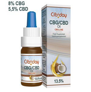 Konopný 13,5% CBG/CBD olej od firmy Cibiday 0,3% THC 10 ml