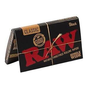 Krátké papírky RAW Black 100 ks