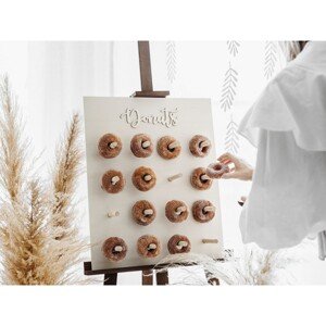 SND1-100 Party Deco Stojan na donuty - přírodní dřevo - 45x55cm