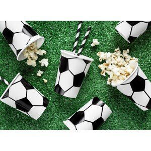 KPP72-EU1 Party Deco Papírové sklenice - Fotbal - bílé 260ml