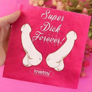 10-LV765023 Papírové ubrousky - "Super Dick Forever" - 12,5x12,5 cm