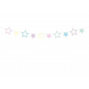 GL4 Party Deco Girlanda - hvězdičky - Pastel 1,4m