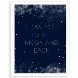 Plakát v rámu, Moon and back, 30x40 cm