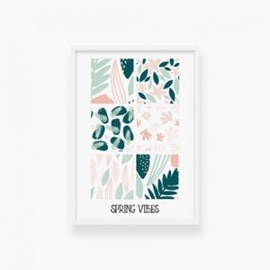 Plakát v rámu, Spring vibes - bílý rámeček, 20x30 cm