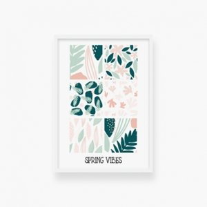 Plakát v rámu, Spring vibes - bílý rámeček, 50x70 cm