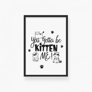 Plakát v rámu, Kitten me - černý rámeček, 50x70 cm