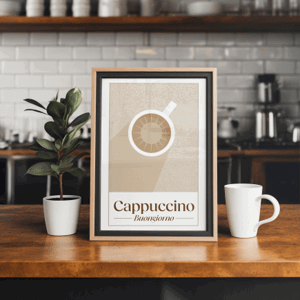 Plakát, Coffee - Cappuccino, 50x70 cm