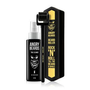 Angry Beards Váleček na růst vousů s čističem (Beard Roller & Tool Cleaner) 50 ml