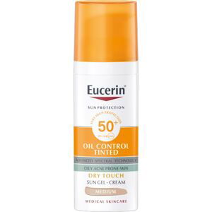 Eucerin Ochranný tónovací a matující gelový krém na obličej SPF 50+ Sun (Oil Control Tinted Sun Gel-Cream) 50 ml Light