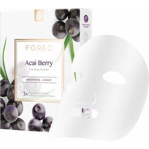 FOREO Vyhlazující plátýnková maska pro zralou pleť Acai Berry (Smoothing Sheet Mask) 3 x 20 g