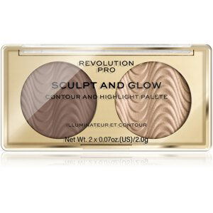 Revolution PRO Konturovací paletka Sculpt and Glow Savanna Nights PRO (Contour And Highlight Palete) 4 g