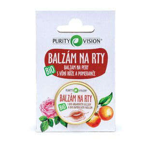 Purity Vision Pečující BIO balzám na rty s vůní růže a pomeranče 12 ml