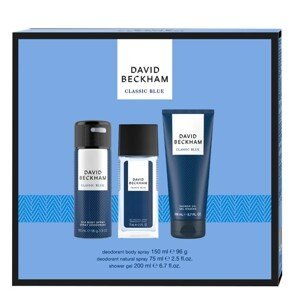 David Beckham Classic Blue - deodorant s rozprašovačem 75 ml + sprchový gel 200 ml + deodorant ve spreji 150 ml
